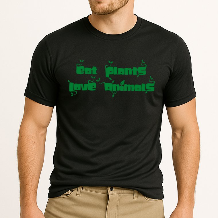 Eat Plants Love Animals Vegan Funny Gift Tops Cute Gift Performance Shirt