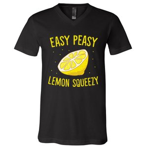 Easy Peasy Lemon Squeezy Funny Lemon Summer Lemonade V-Neck T-Shirt