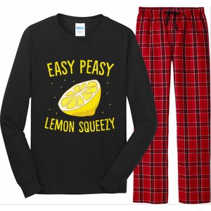 Easy Peasy Lemon Squeezy Funny Lemon Summer Lemonade Long Sleeve Pajama Set