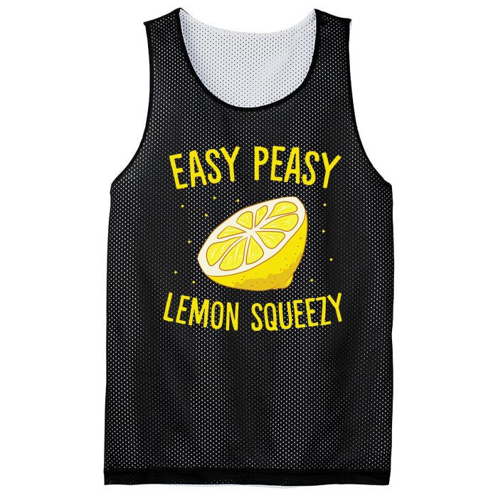 Easy Peasy Lemon Squeezy Funny Lemon Summer Lemonade Mesh Reversible Basketball Jersey Tank