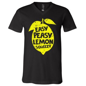 Easy Peasy Lemon Squeezy Funny Lemon Summer Lemonade V-Neck T-Shirt