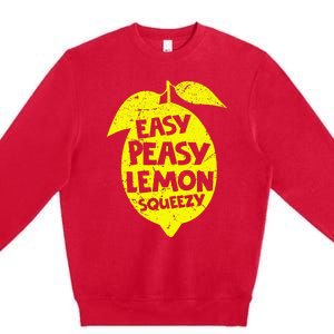 Easy Peasy Lemon Squeezy Funny Lemon Summer Lemonade Premium Crewneck Sweatshirt