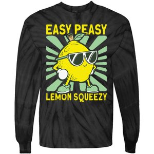 Easy Peasy Lemon Squeezy Lemonade Stand Boss Tie-Dye Long Sleeve Shirt