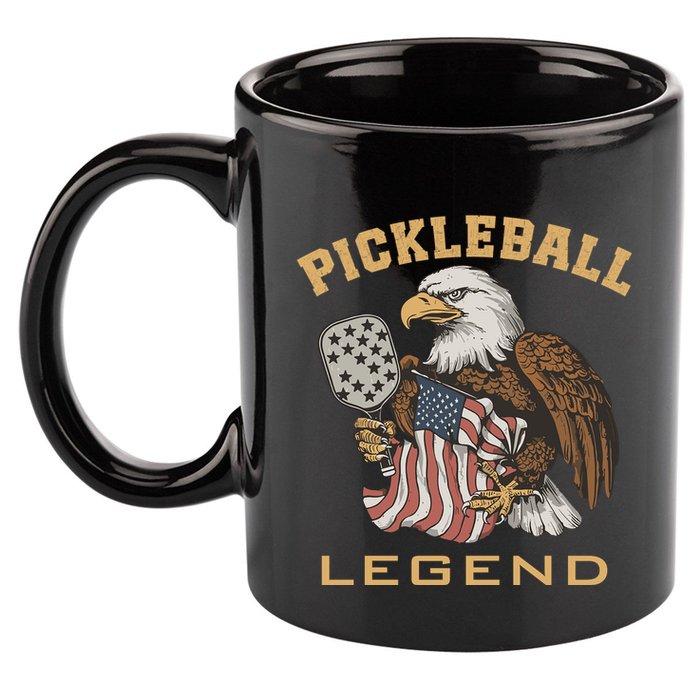 Eagle Paddleball Lover Usa Eagle American Pickleball Player 11oz C Handle Ceramic Mug