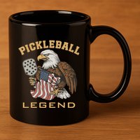 Eagle Paddleball Lover Usa Eagle American Pickleball Player 11oz C Handle Ceramic Mug