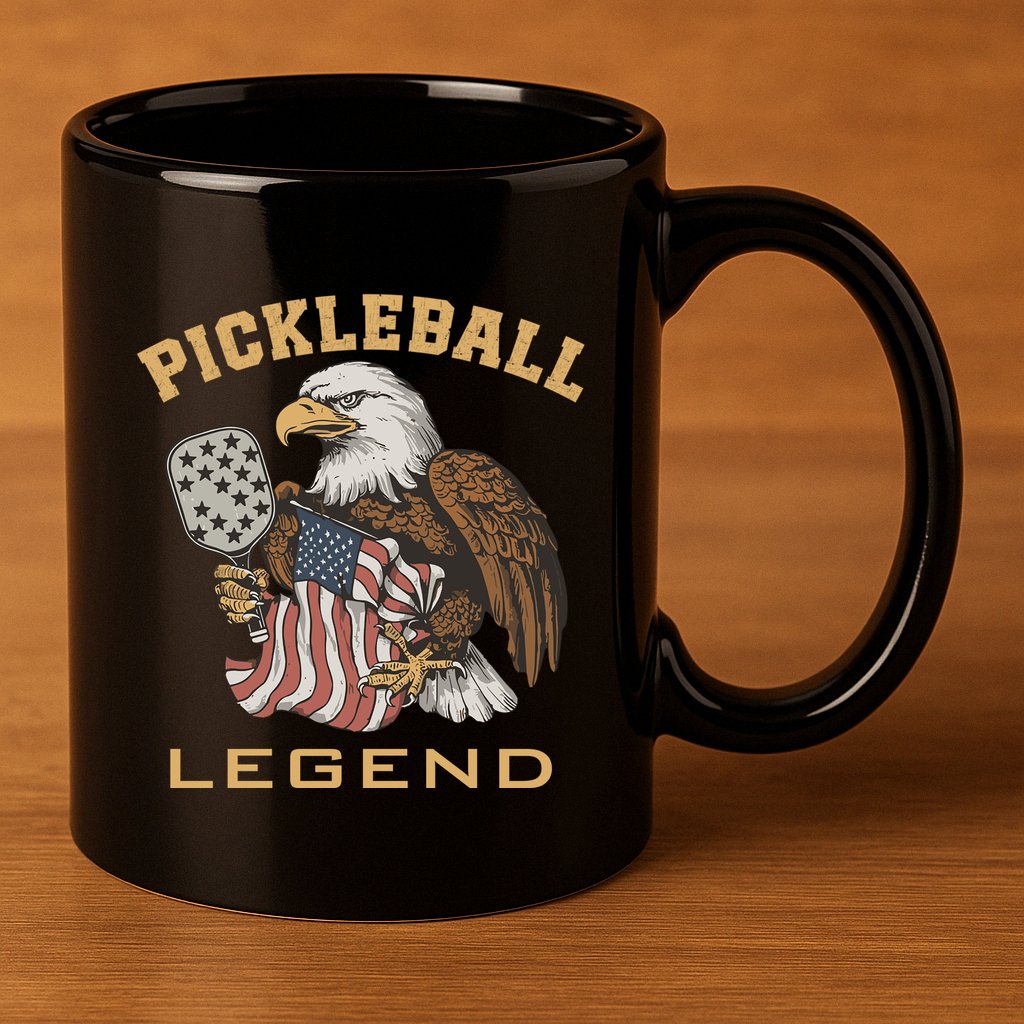 Eagle Paddleball Lover Usa Eagle American Pickleball Player 11oz C Handle Ceramic Mug