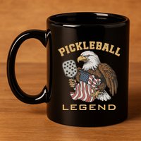 Eagle Paddleball Lover Usa Eagle American Pickleball Player 11oz C Handle Ceramic Mug