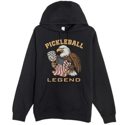 Eagle Paddleball Lover Usa Eagle American Pickleball Player Premium Pullover Hoodie