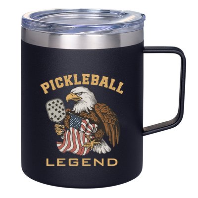 Eagle Paddleball Lover Usa Eagle American Pickleball Player 12oz Stainless Steel Coffee Mug