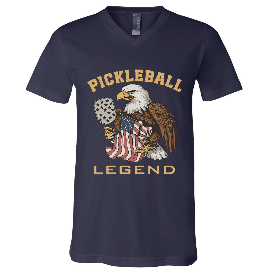 Eagle Paddleball Lover Usa Eagle American Pickleball Player V-Neck T-Shirt