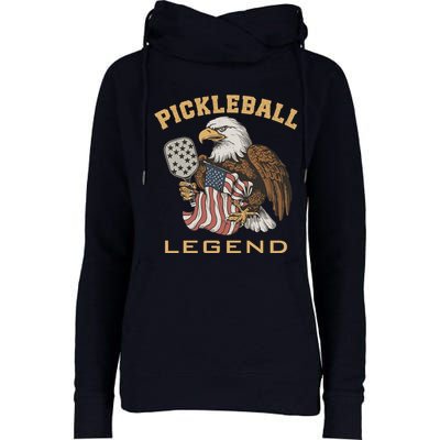 Eagle Paddleball Lover Usa Eagle American Pickleball Player Womens Funnel Neck Pullover Hood