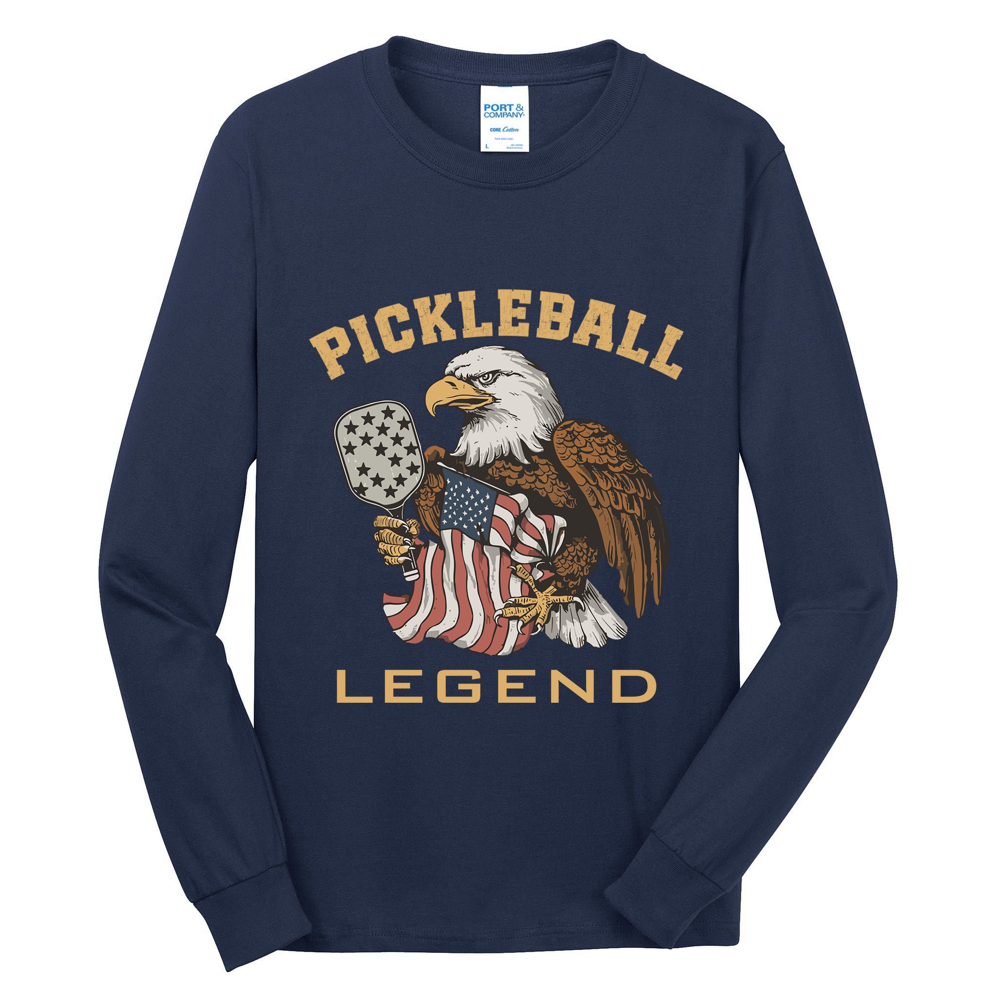 Eagle Paddleball Lover Usa Eagle American Pickleball Player Tall Long Sleeve T-Shirt