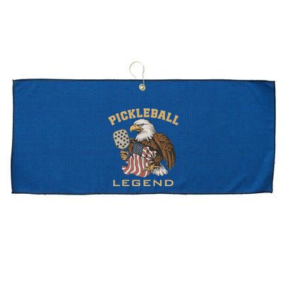 Eagle Paddleball Lover Usa Eagle American Pickleball Player Large Microfiber Waffle Golf Towel