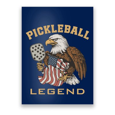 Eagle Paddleball Lover Usa Eagle American Pickleball Player Poster