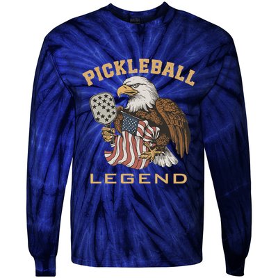 Eagle Paddleball Lover Usa Eagle American Pickleball Player Tie-Dye Long Sleeve Shirt