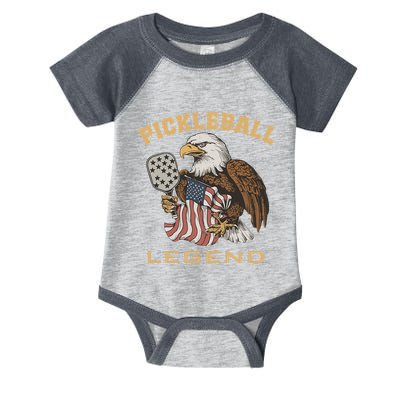 Eagle Paddleball Lover Usa Eagle American Pickleball Player Infant Baby Jersey Bodysuit