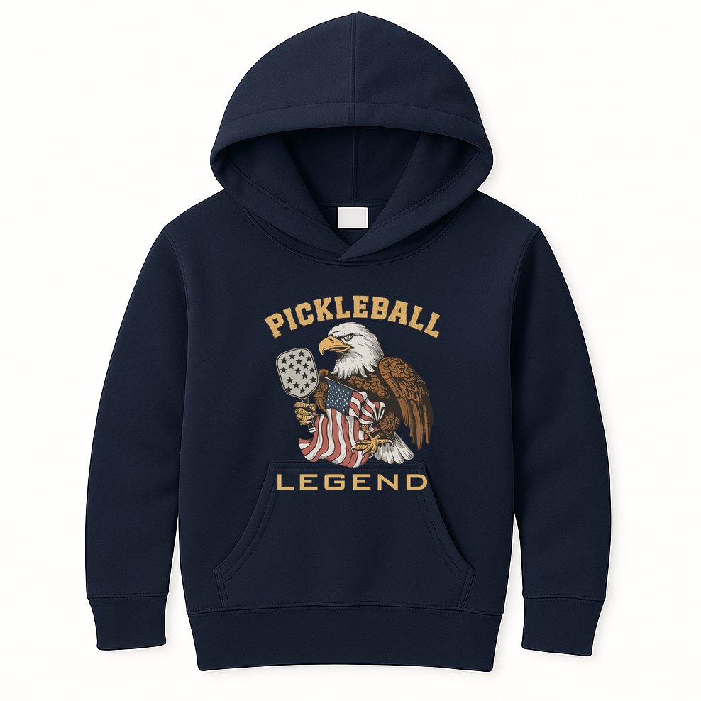 Eagle Paddleball Lover Usa Eagle American Pickleball Player Kids Hoodie