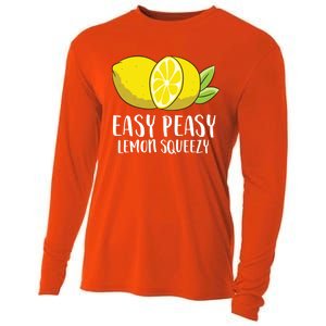 Easy Peasy Lemon Squeezy Lemonade Lemons Great Gift Cooling Performance Long Sleeve Crew