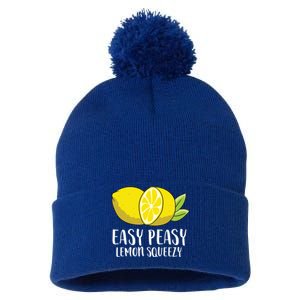 Easy Peasy Lemon Squeezy Lemonade Lemons Great Gift Pom Pom 12in Knit Beanie