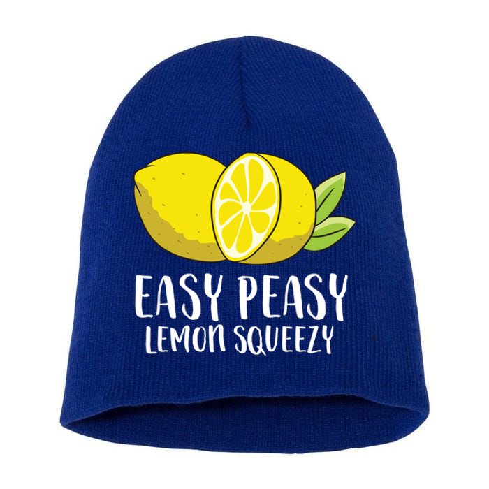 Easy Peasy Lemon Squeezy Lemonade Lemons Great Gift Short Acrylic Beanie