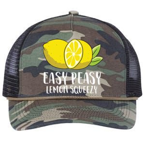 Easy Peasy Lemon Squeezy Lemonade Lemons Great Gift Retro Rope Trucker Hat Cap