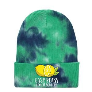 Easy Peasy Lemon Squeezy Lemonade Lemons Great Gift Tie Dye 12in Knit Beanie