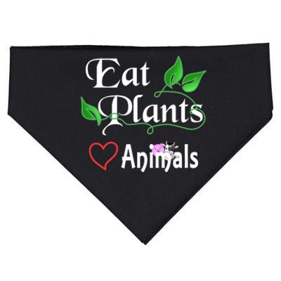 Eat Plants Love Animals For Vegans And Vegetarians Gift USA-Made Doggie Bandana