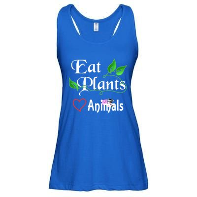 Eat Plants Love Animals For Vegans And Vegetarians Gift Ladies Essential Flowy Tank