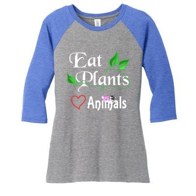 Eat Plants Love Animals For Vegans And Vegetarians Gift Women's Tri-Blend 3/4-Sleeve Raglan Shirt