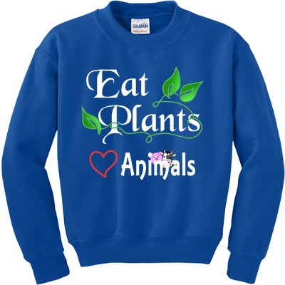 Eat Plants Love Animals For Vegans And Vegetarians Gift Kids Sweatshirt