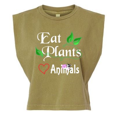 Eat Plants Love Animals For Vegans And Vegetarians Gift Garment-Dyed Women's Muscle Tee