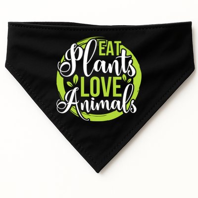 Eat Plants Love Animals! Save The Environt And Eat Green! Gift USA-Made Doggie Bandana