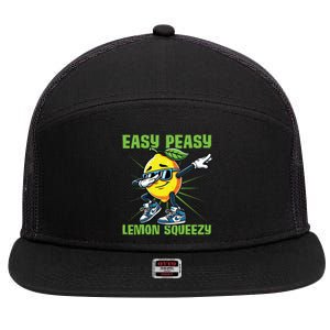 Easy Peasy Lemon Squeezy Lemon Stand Lemonade Crew 7 Panel Mesh Trucker Snapback Hat