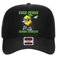 Easy Peasy Lemon Squeezy Lemon Stand Lemonade Crew High Crown Mesh Back Trucker Hat