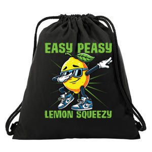 Easy Peasy Lemon Squeezy Lemon Stand Lemonade Crew Drawstring Bag