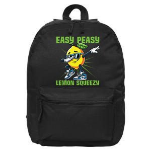 Easy Peasy Lemon Squeezy Lemon Stand Lemonade Crew 16 in Basic Backpack