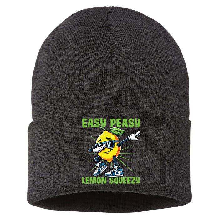 Easy Peasy Lemon Squeezy Lemon Stand Lemonade Crew Sustainable Knit Beanie