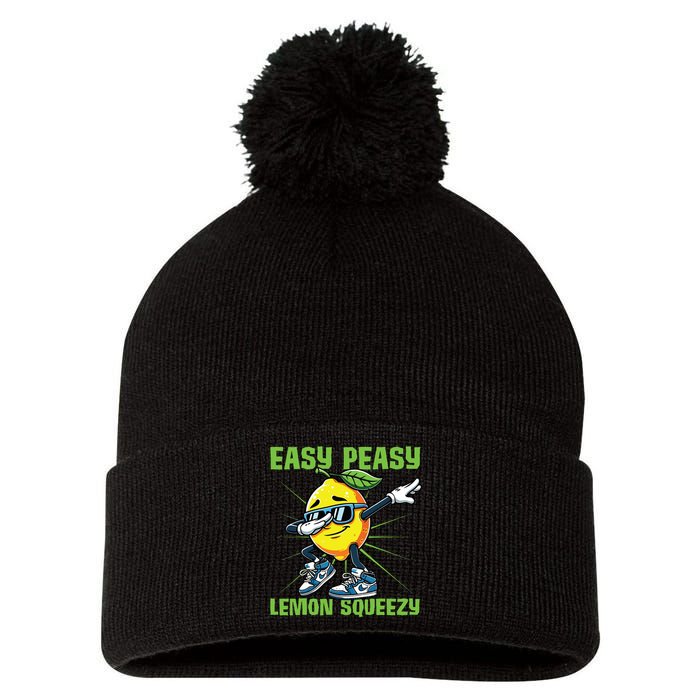 Easy Peasy Lemon Squeezy Lemon Stand Lemonade Crew Pom Pom 12in Knit Beanie