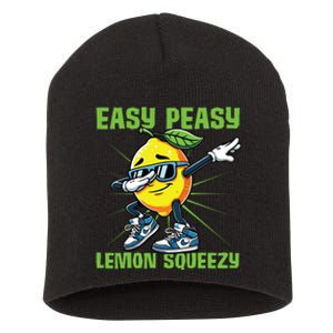 Easy Peasy Lemon Squeezy Lemon Stand Lemonade Crew Short Acrylic Beanie