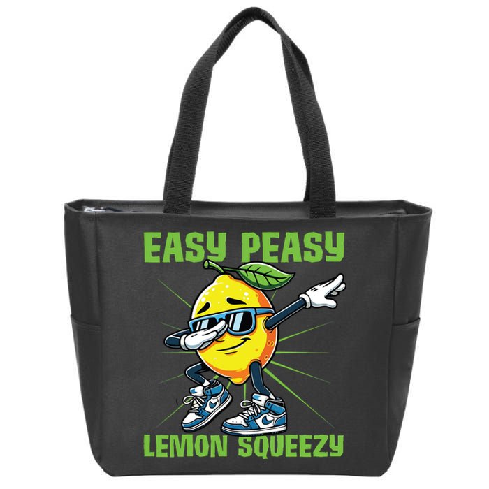 Easy Peasy Lemon Squeezy Lemon Stand Lemonade Crew Zip Tote Bag