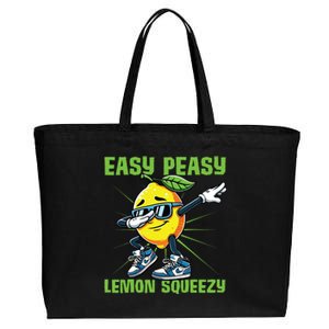 Easy Peasy Lemon Squeezy Lemon Stand Lemonade Crew Cotton Canvas Jumbo Tote