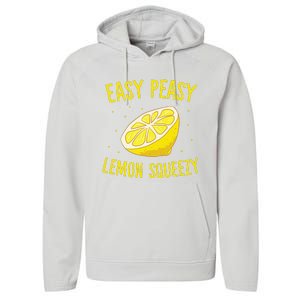 Easy Peasy Lemon Squeezy Funny Lemons Summer Lemonade Performance Fleece Hoodie