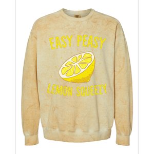 Easy Peasy Lemon Squeezy Funny Lemons Summer Lemonade Colorblast Crewneck Sweatshirt