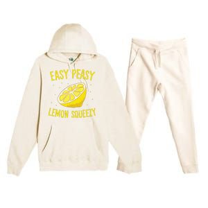 Easy Peasy Lemon Squeezy Funny Lemons Summer Lemonade Premium Hooded Sweatsuit Set