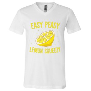 Easy Peasy Lemon Squeezy Funny Lemons Summer Lemonade V-Neck T-Shirt