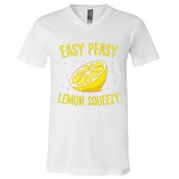 Easy Peasy Lemon Squeezy Funny Lemons Summer Lemonade V-Neck T-Shirt