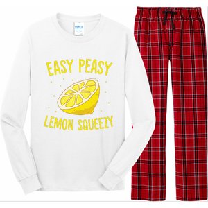 Easy Peasy Lemon Squeezy Funny Lemons Summer Lemonade Long Sleeve Pajama Set