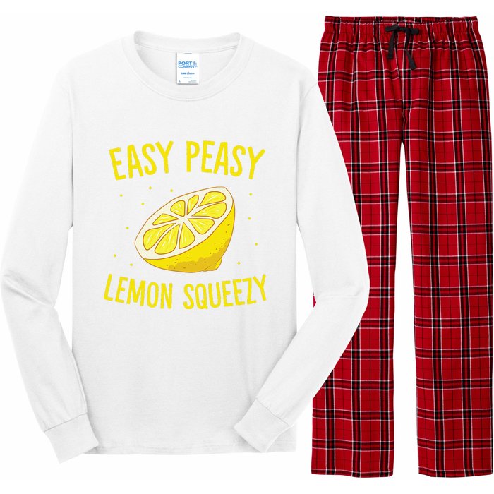 Easy Peasy Lemon Squeezy Funny Lemons Summer Lemonade Long Sleeve Pajama Set