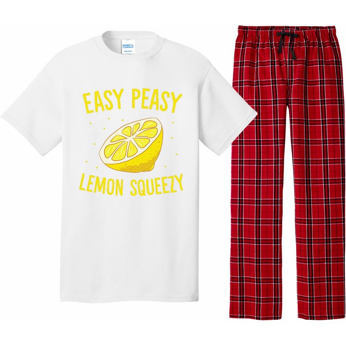 Easy Peasy Lemon Squeezy Funny Lemons Summer Lemonade Pajama Set