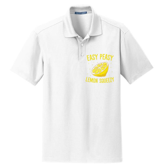 Easy Peasy Lemon Squeezy Funny Lemons Summer Lemonade Dry Zone Grid Polo